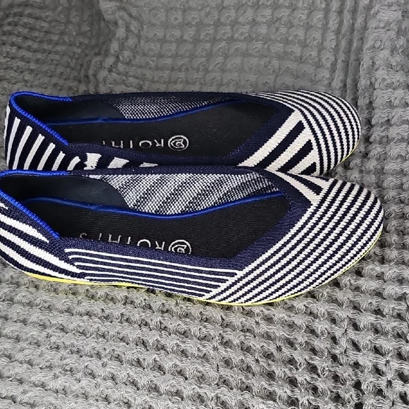 Rothy's Women's Blue and White Striped mixed striped ballet flat - Picture 3 of 8
